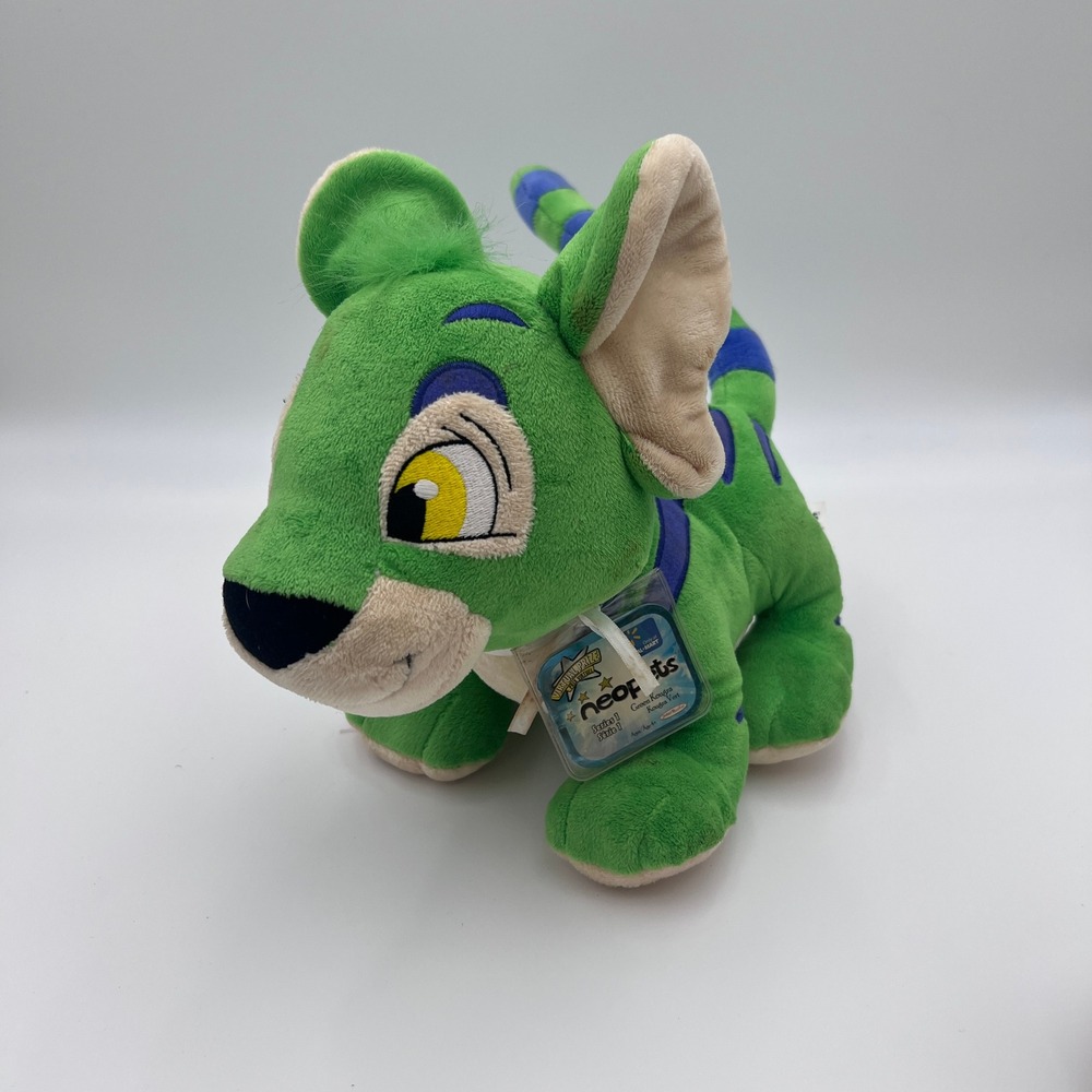 Y2K Neopets Green Kougra Series 1 Plush Jakks Pacific Unisex Medium Nostalgia